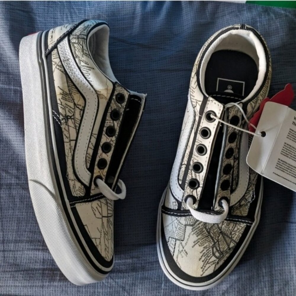 Vans MOCA Old Skool Women size 5 Frances Stark Los Angeles Maps Sneakers 012026 - Picture 2 of 11